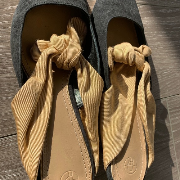 The row coco bow suede and silk mules - Picture 4 of 11